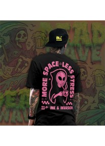 Тениска унисекс More Space, Less Stress – Alien Tee II
